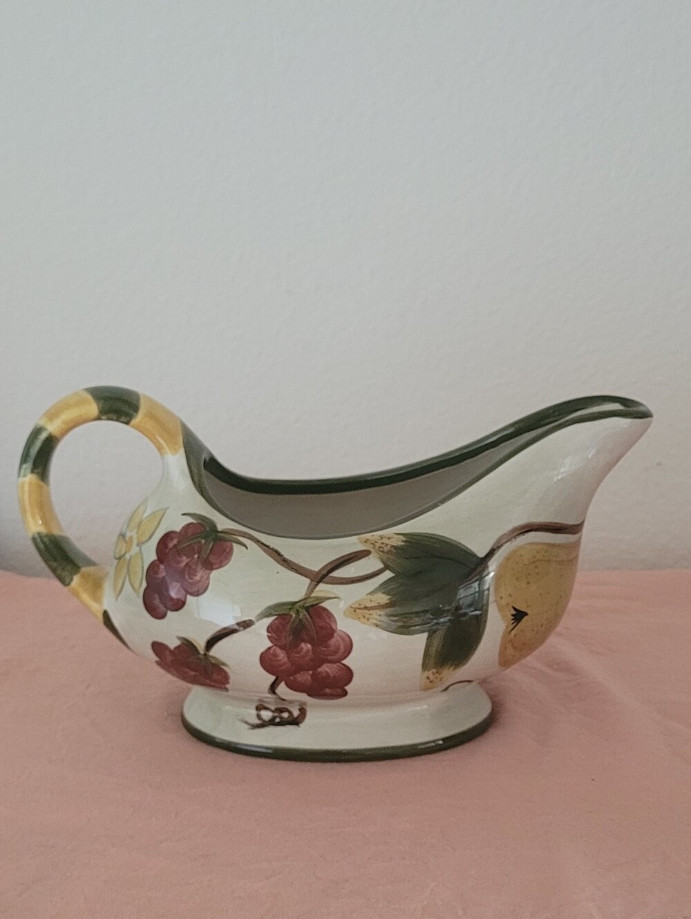 Tabletops Lifestyles Fruit Medley Handpainted Gravy Boat Vintage